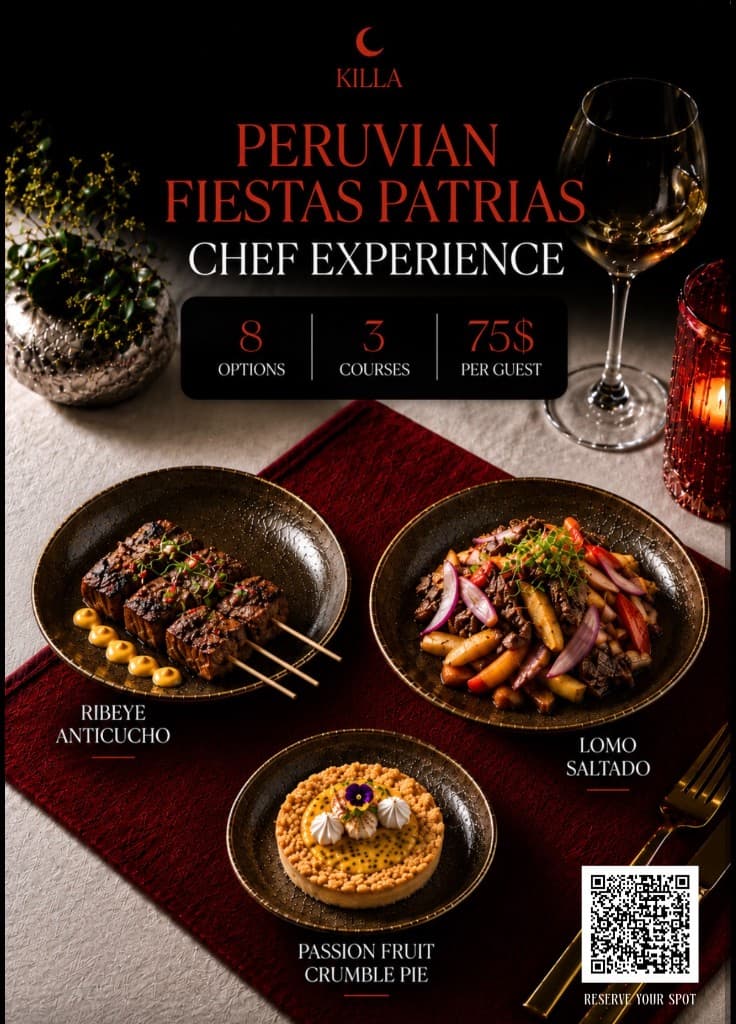 Ribeye Anticucho, Lomo Saltado, and Passion Fruit Crumble Pie